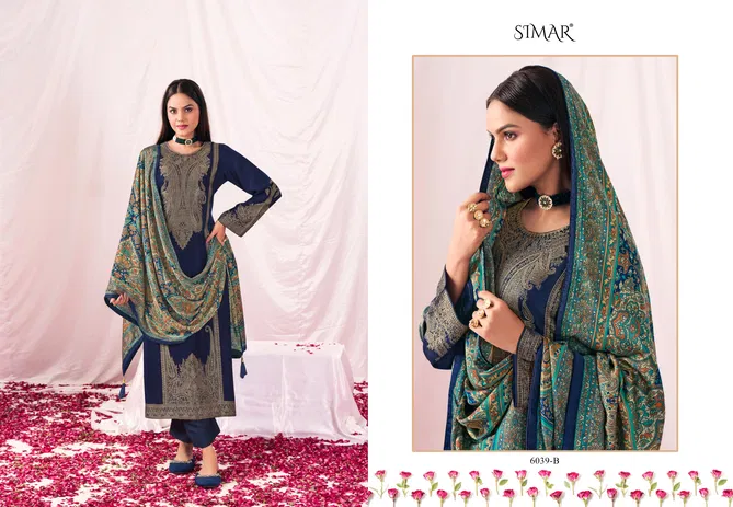 Zayfa Simar By Glossy Printed Pashmina Dress Material Wholesale Shop In Surat